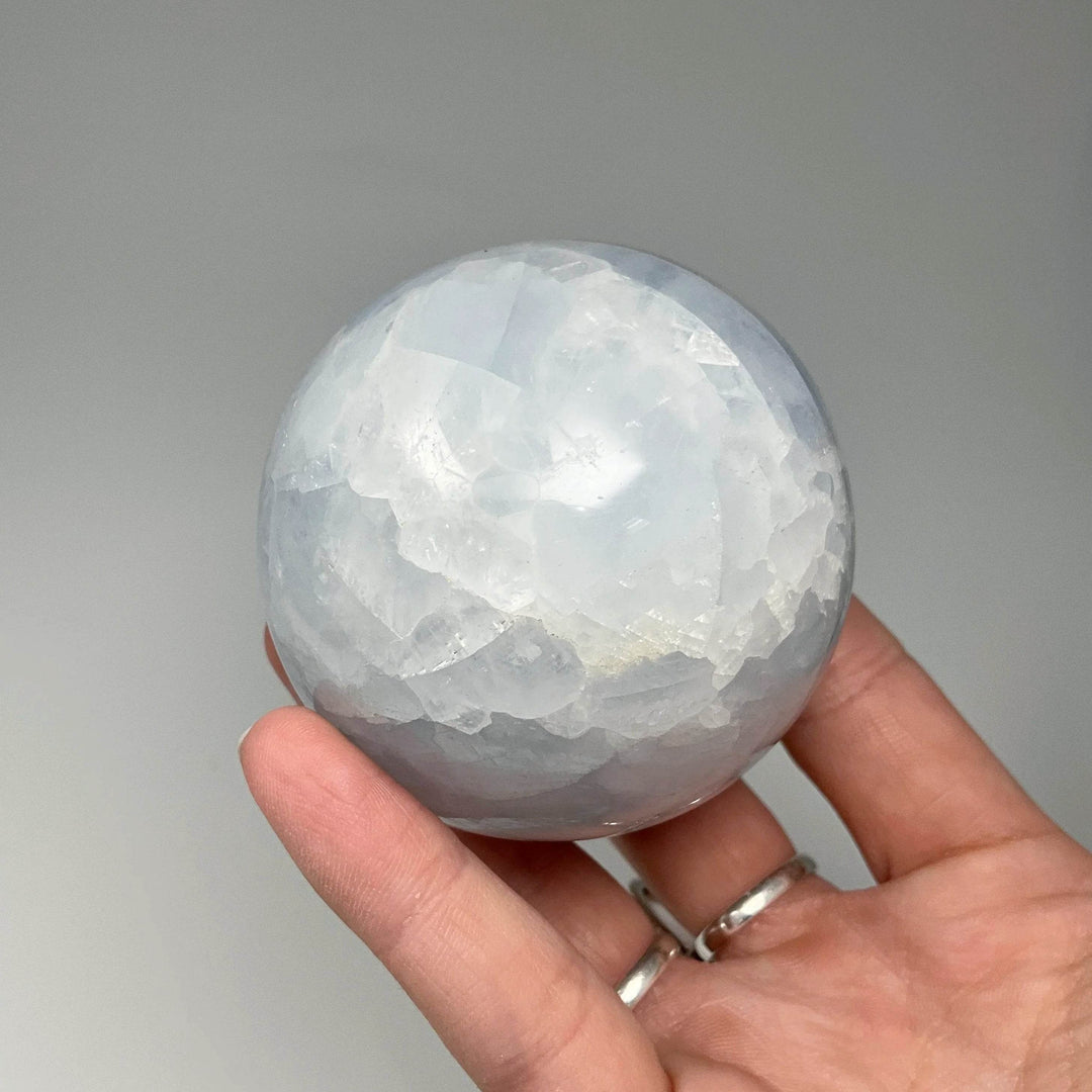 Blue Calcite Sphere - Rocks and Gems Canada