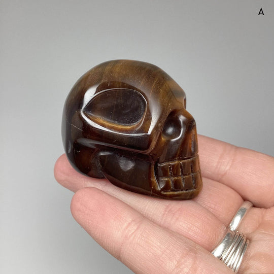Carved Tiger Eye Skull - Rocks and Gems Canada
