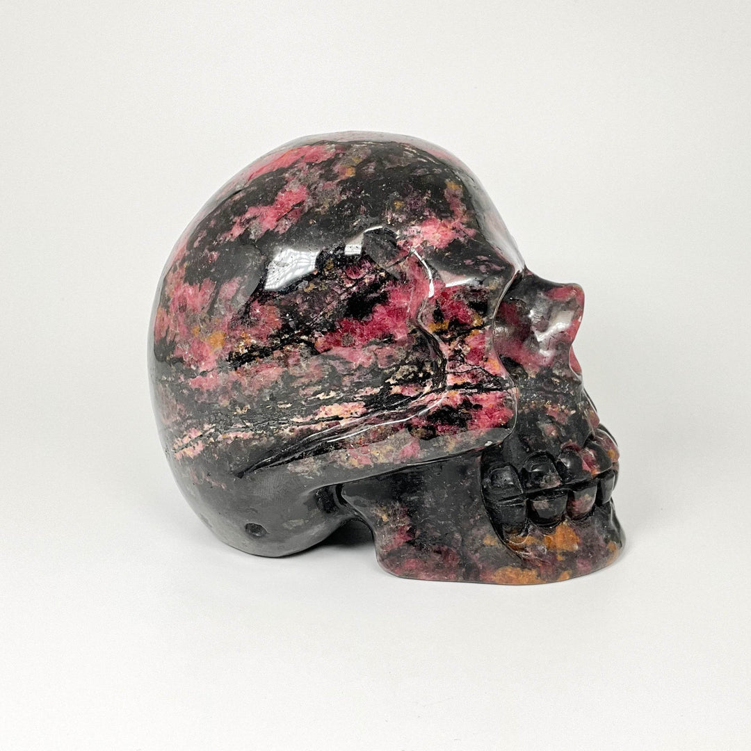 Carved Rhodonite Skull - Rocks and Gems Canada