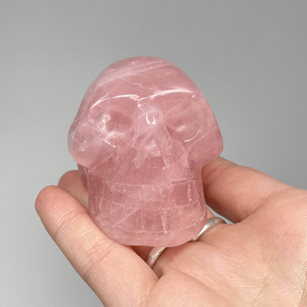 Carved Rose Quartz Skull - Rocks and Gems Canada
