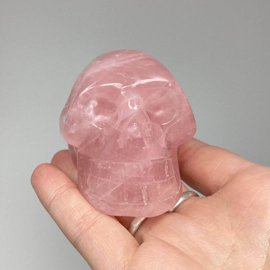 Carved Rose Quartz Skull - Rocks and Gems Canada