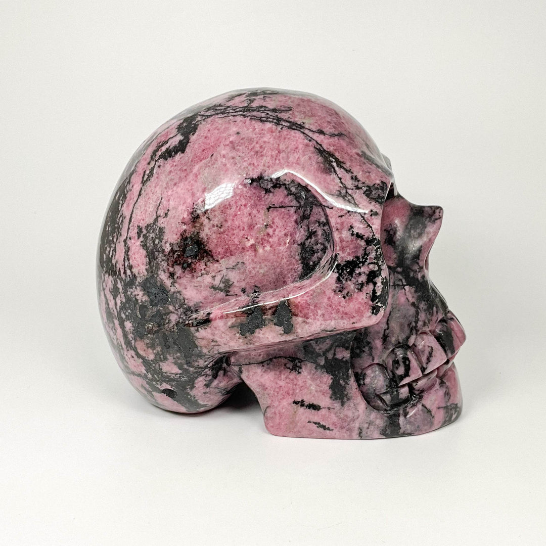 Carved Rhodonite Skull - Rocks and Gems Canada
