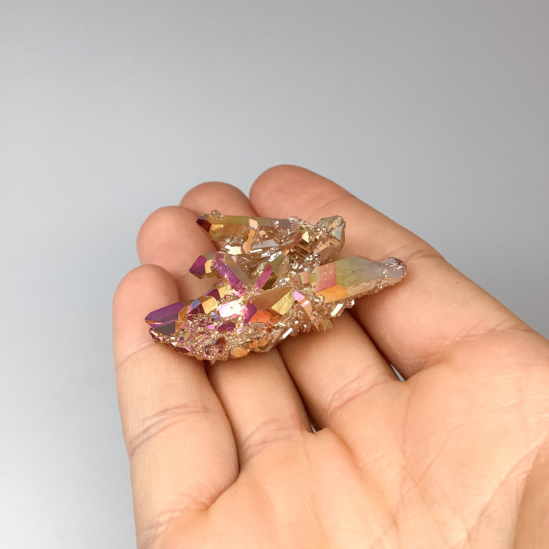 Sunset Aura Quartz Cluster - Rocks and Gems Canada