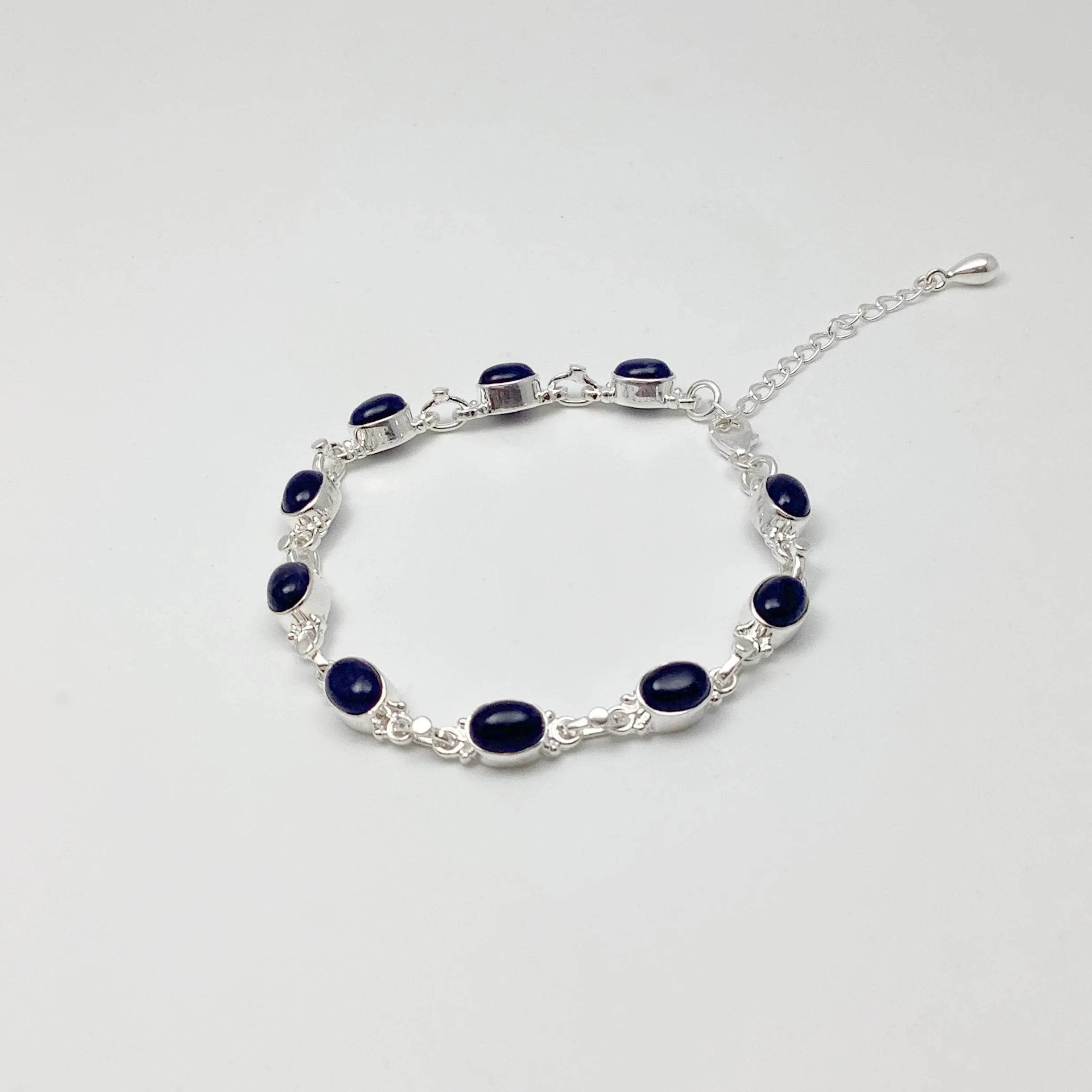 Sodalite Sterling Silver Bracelet - Rocks and Gems Canada