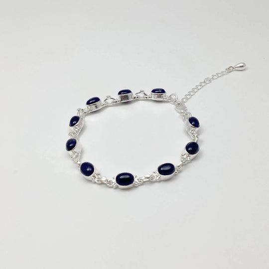 Sodalite Sterling Silver Bracelet - Rocks and Gems Canada
