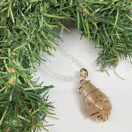 Wire Wrap Gemstone Christmas Ornament - Rocks and Gems Canada