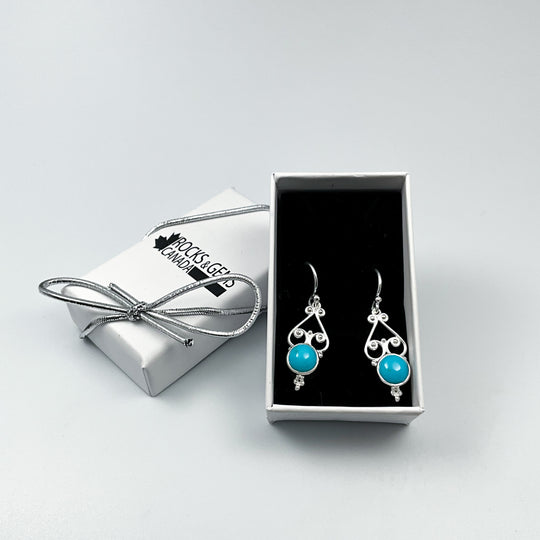 Turquoise Dangle Earrings - High Quality - Rocks and Gems Canada