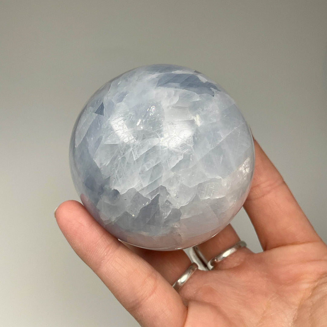 Blue Calcite Sphere - Rocks and Gems Canada