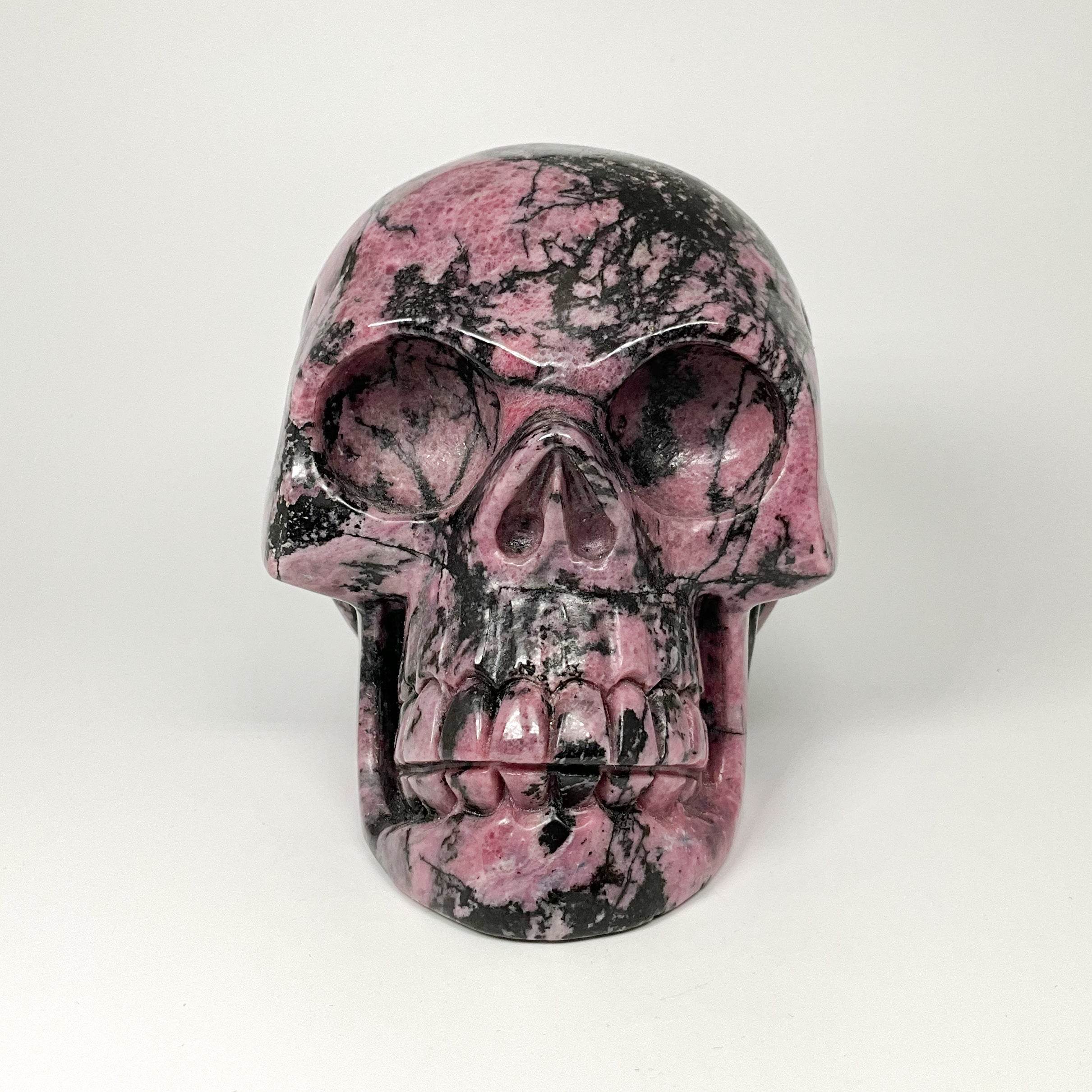 Carved Rhodonite Skull - Rocks and Gems Canada