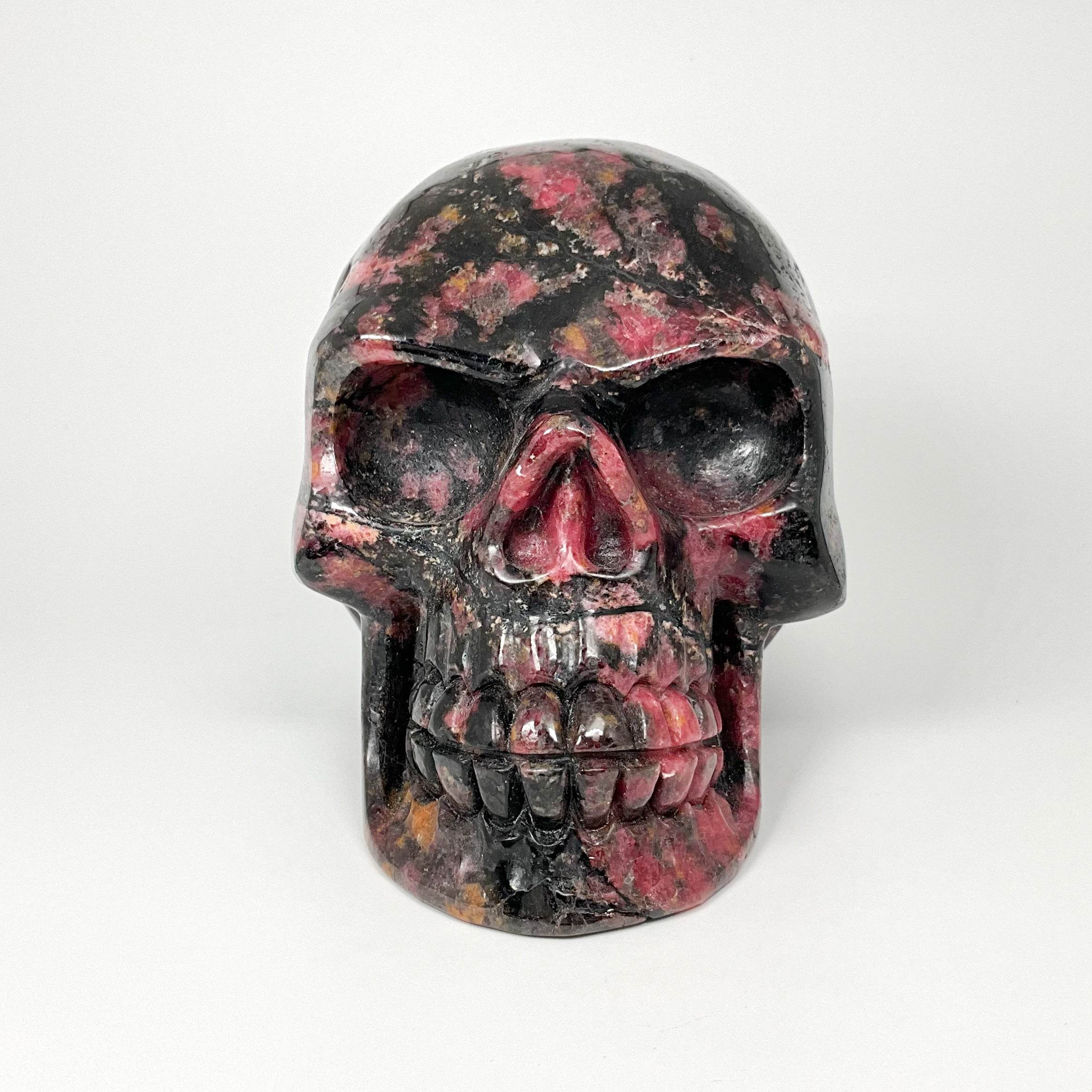 Carved Rhodonite Skull - Rocks and Gems Canada
