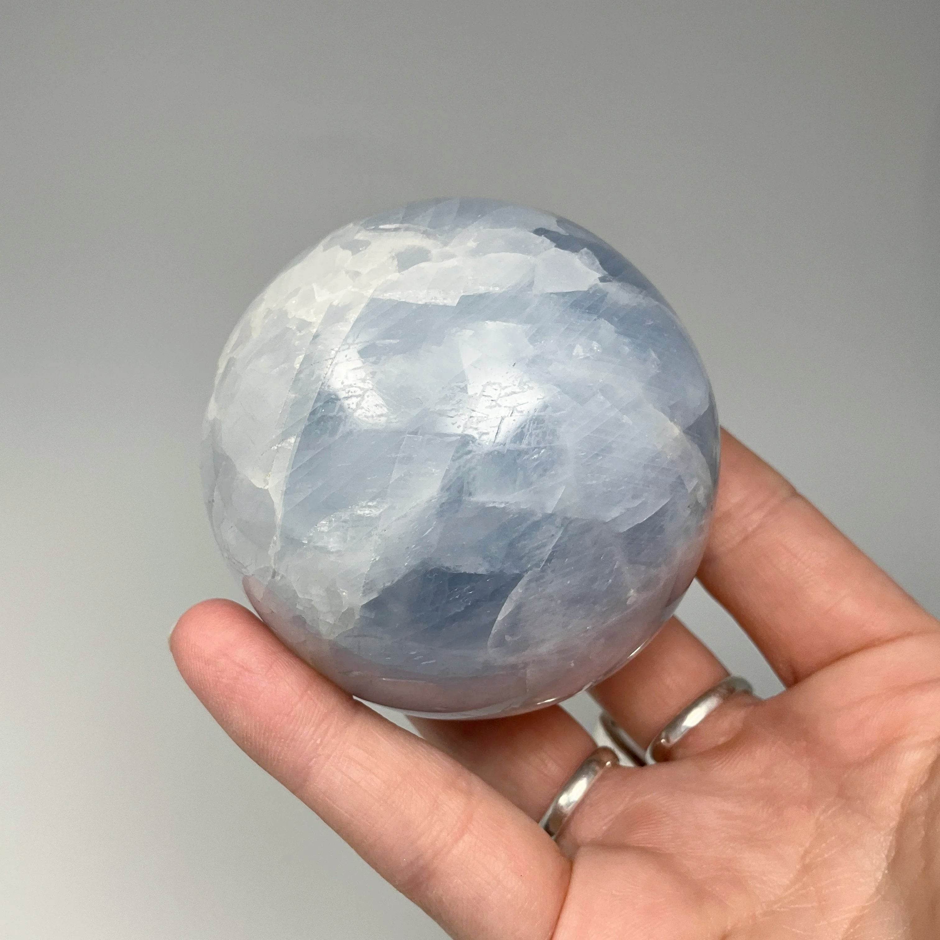 Blue Calcite Sphere - Rocks and Gems Canada