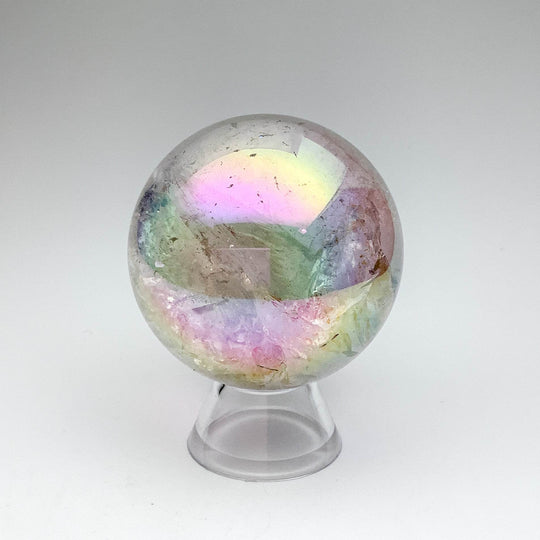 Aura Rose Quartz Sphere - Rocks and Gems Canada