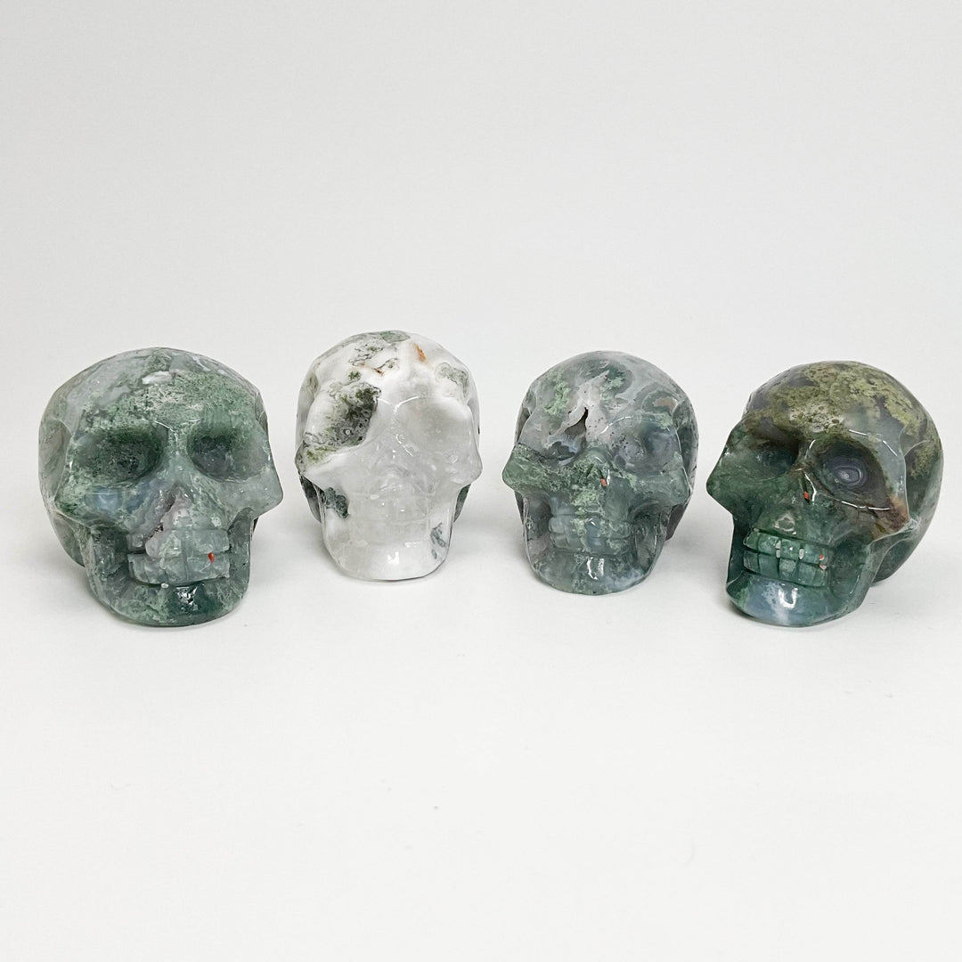 Moss Agate Skulls - Rocks and Gems Canada