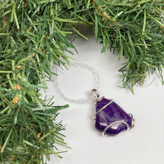 Wire Wrap Gemstone Christmas Ornament - Rocks and Gems Canada