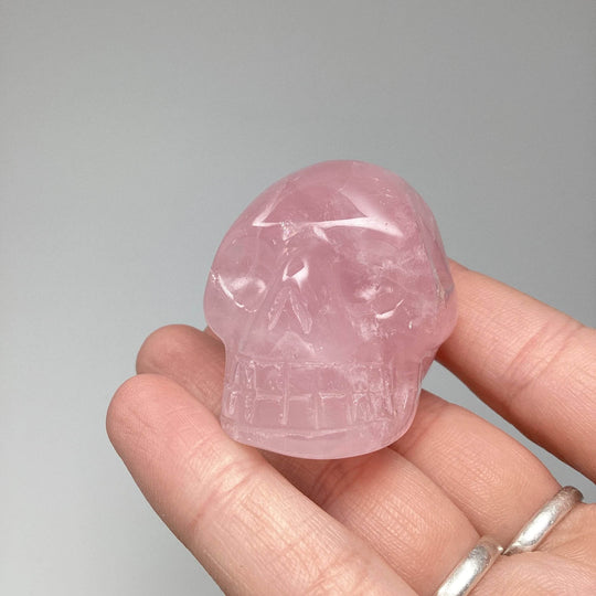 Carved Rose Quartz Skull - Rocks and Gems Canada