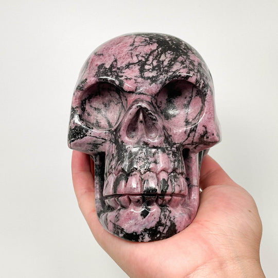 Carved Rhodonite Skull - Rocks and Gems Canada