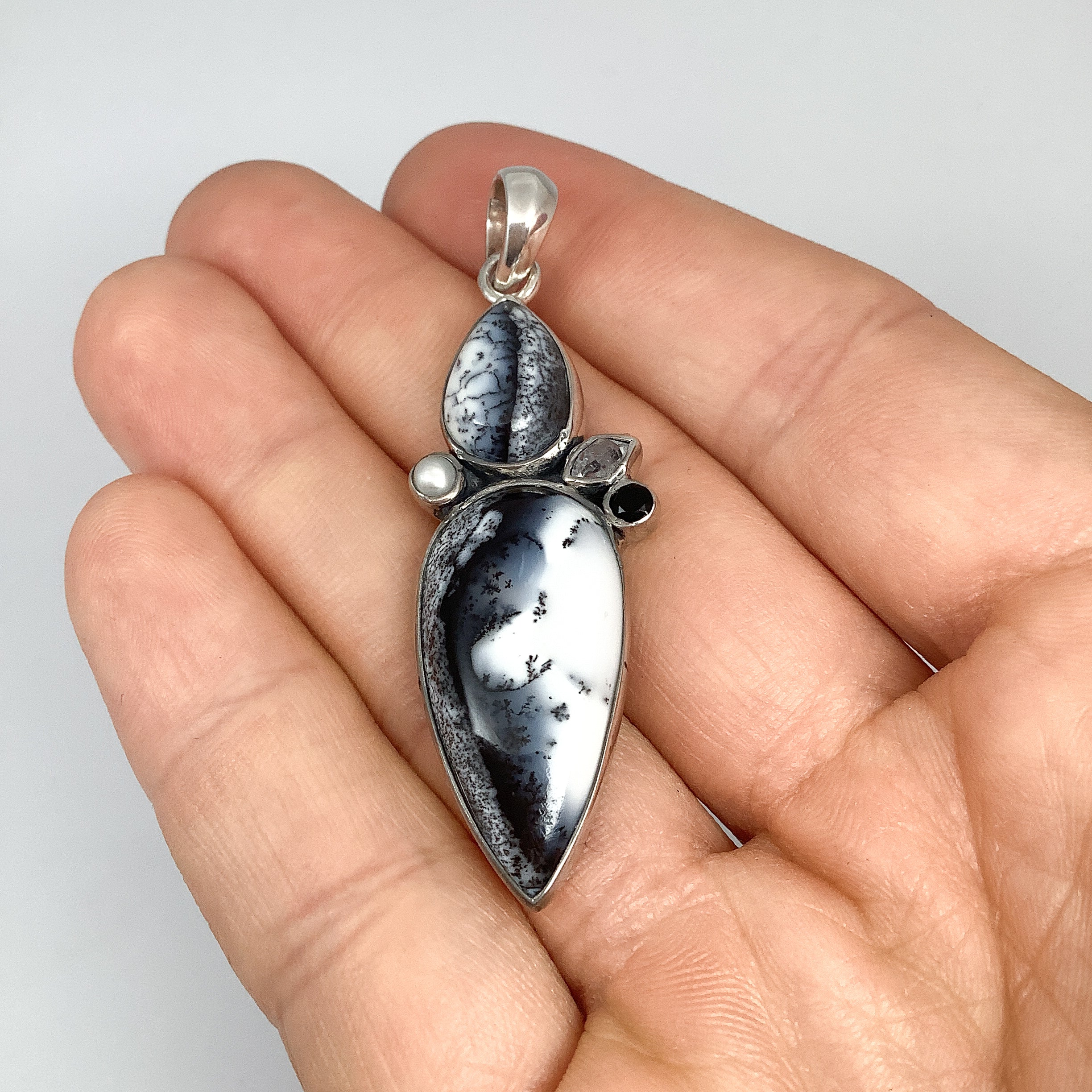 Dendritic Opal Pendant with Multi Stones - Rocks and Gems Canada