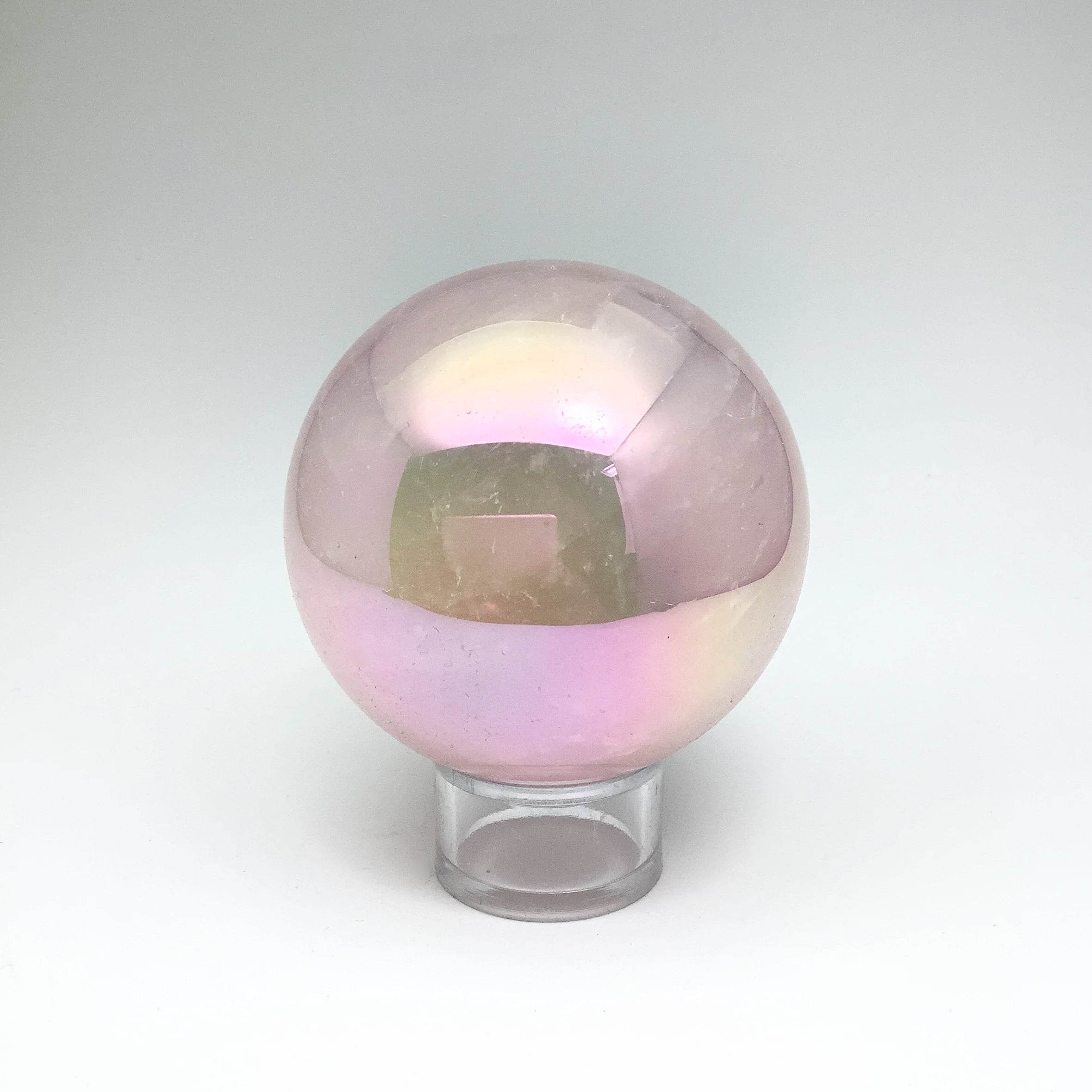 Aura Rose Quartz Sphere - Rocks and Gems Canada
