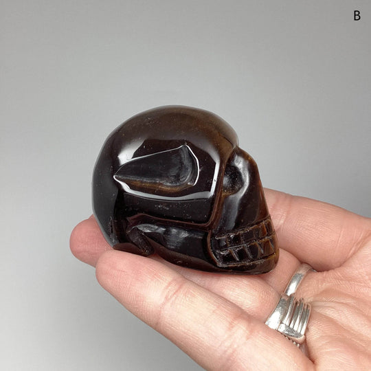 Carved Tiger Eye Skull - Rocks and Gems Canada
