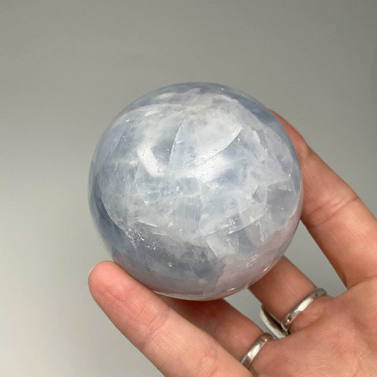 Blue Calcite Sphere - Rocks and Gems Canada