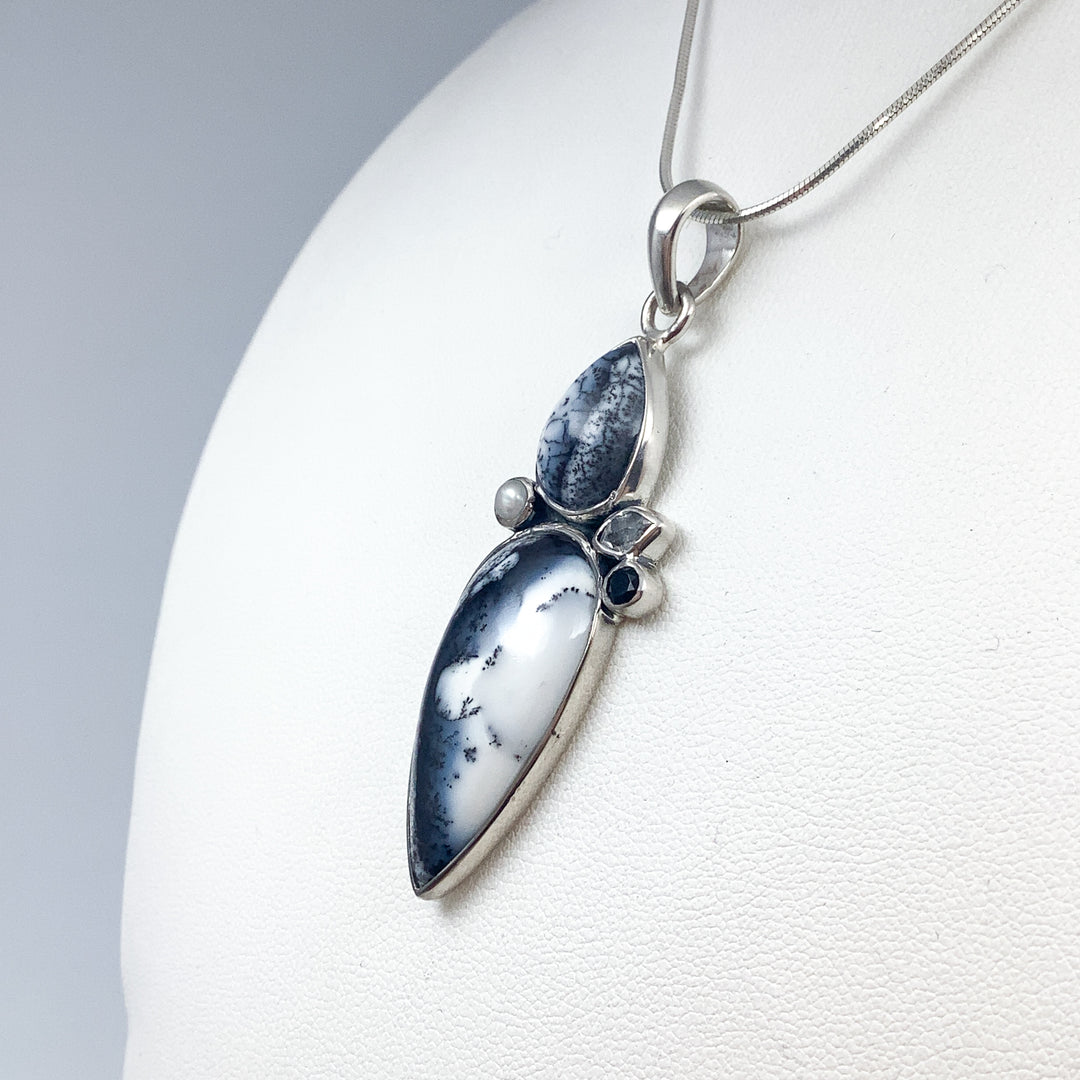 Dendritic Opal Pendant with Multi Stones - Rocks and Gems Canada