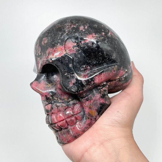 Carved Rhodonite Skull - Rocks and Gems Canada