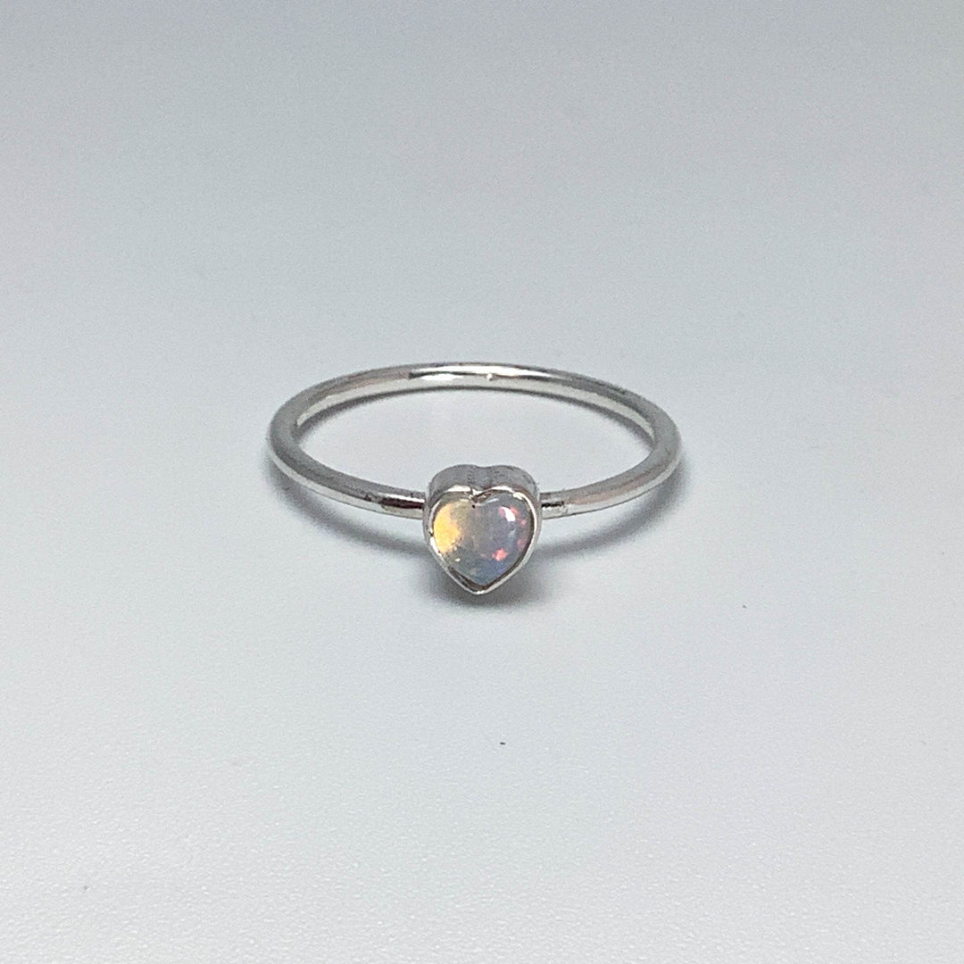 Australian Opal Heart Ring - Rocks and Gems Canada