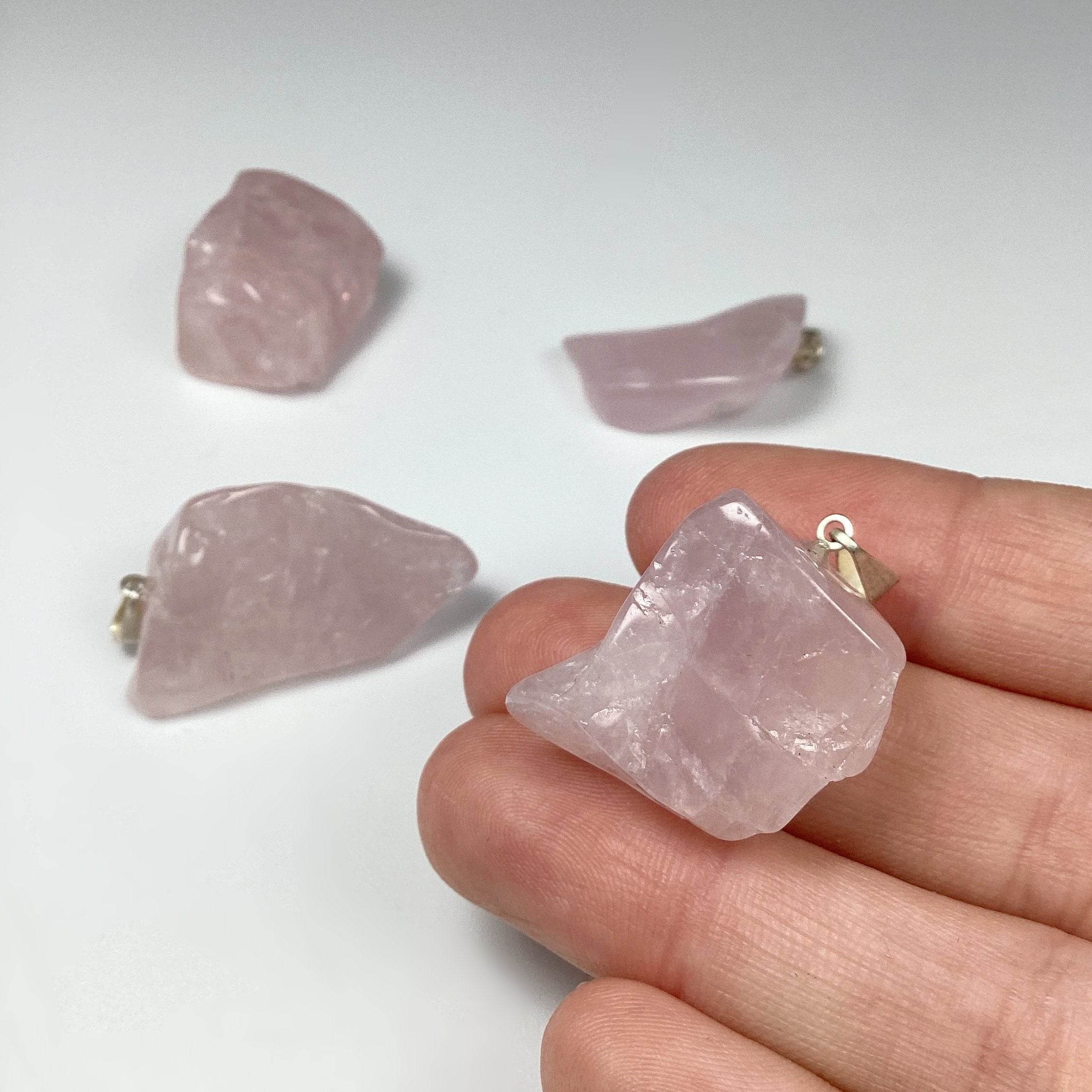 Rose Quartz Tumble Pendant - Rocks and Gems Canada