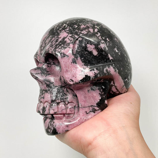 Carved Rhodonite Skull - Rocks and Gems Canada