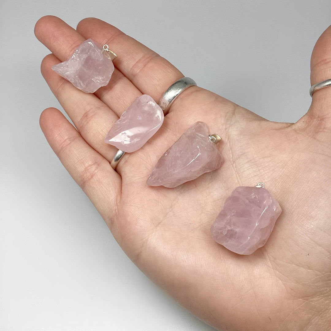 Rose Quartz Tumble Pendant - Rocks and Gems Canada