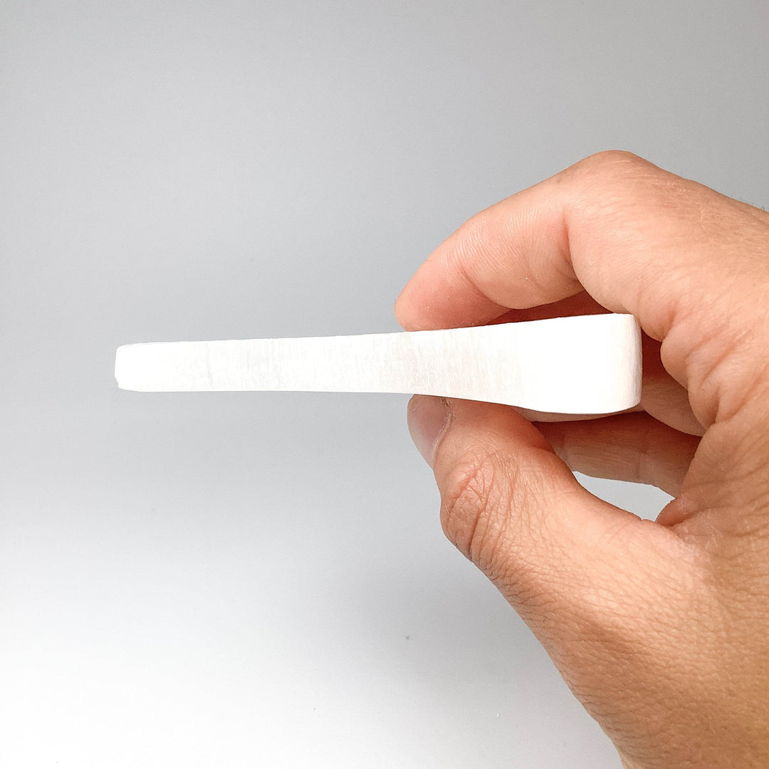 Selenite Etched Half-Moon - Rocks and Gems Canada