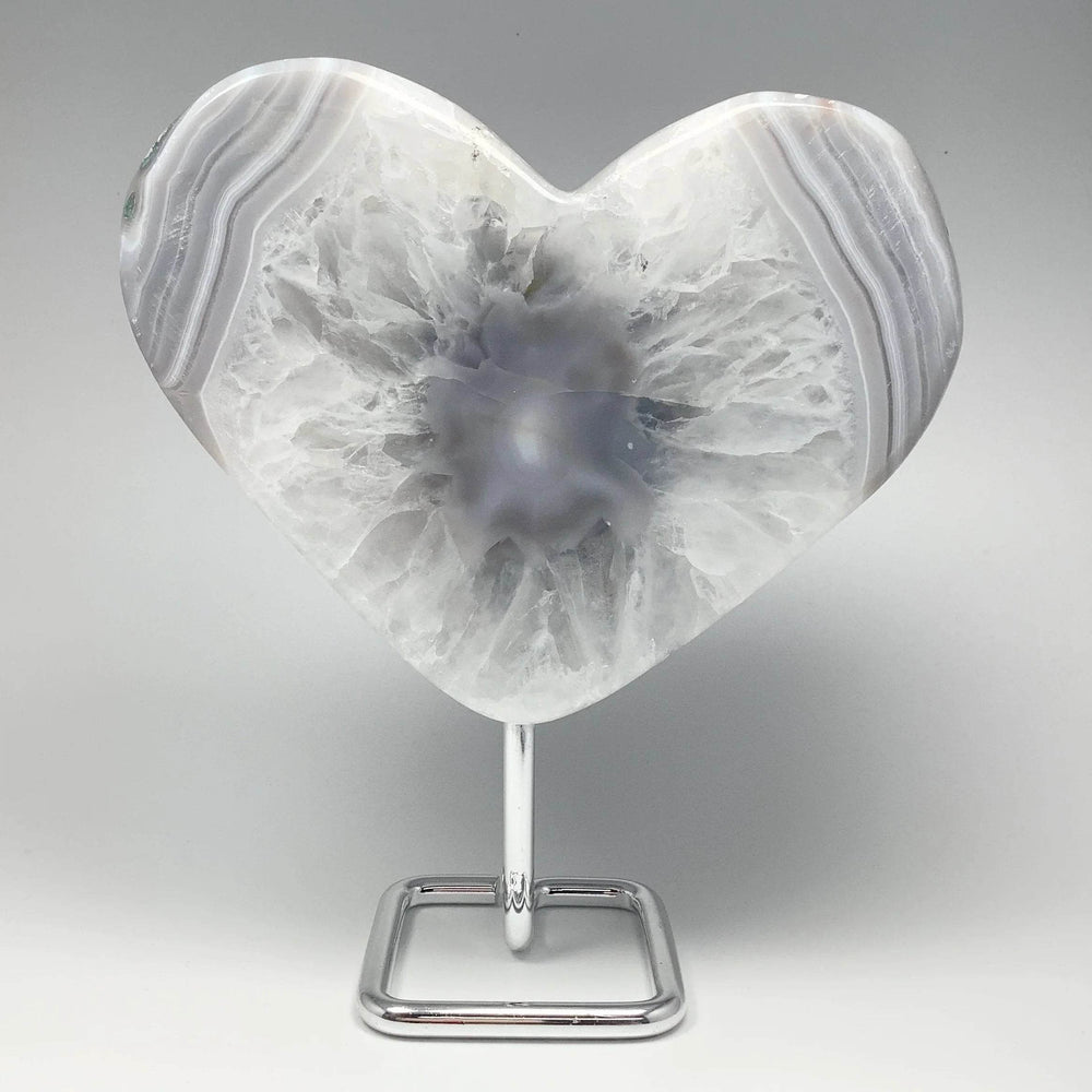 Agate Heart on Stand - Rocks and Gems Canada