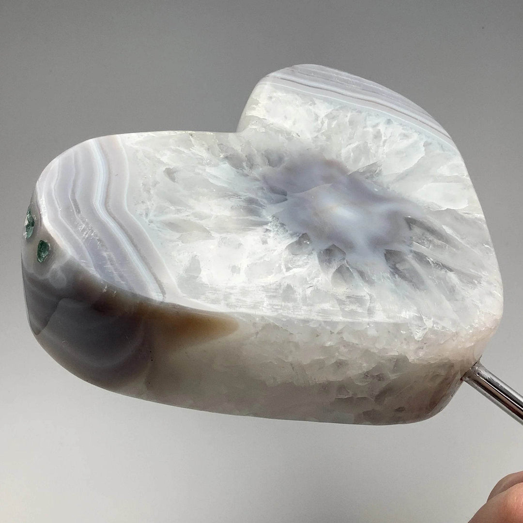 Agate Heart on Stand - Rocks and Gems Canada