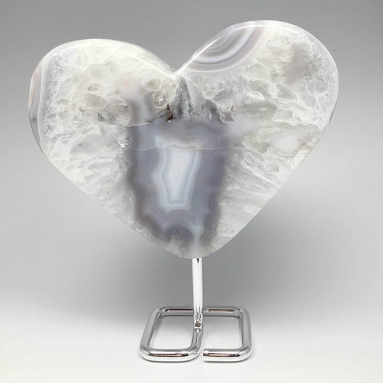 Agate Heart on Stand - Rocks and Gems Canada