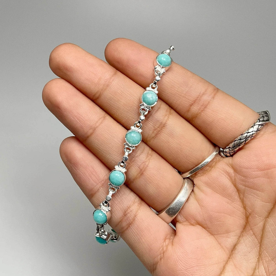 Amazonite Sterling Silver Bracelet - Rocks and Gems Canada