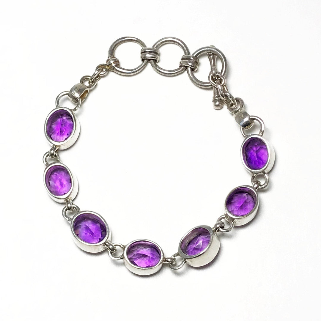 Amethyst Sterling Silver Bracelet - Rocks and Gems Canada