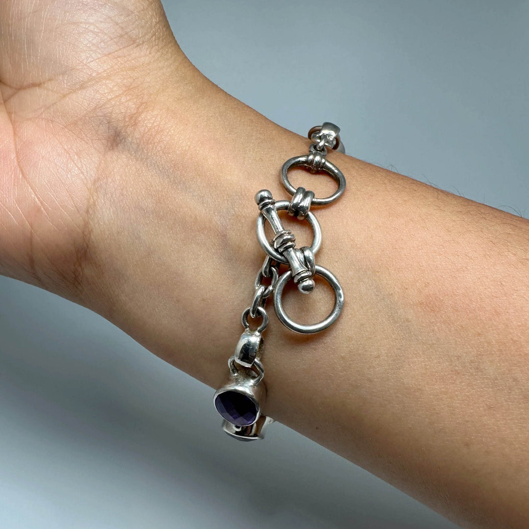 Amethyst Sterling Silver Bracelet - Rocks and Gems Canada