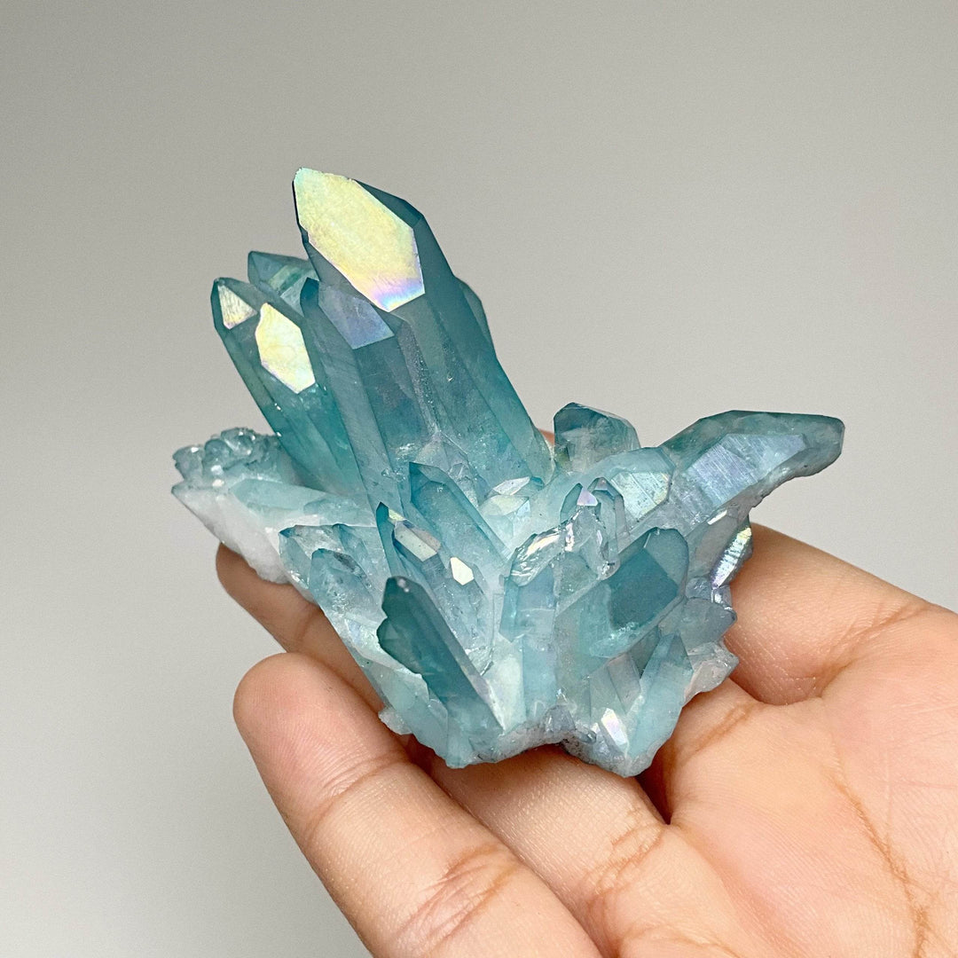 Aqua Aura Quartz Cluster - Rocks and Gems Canada