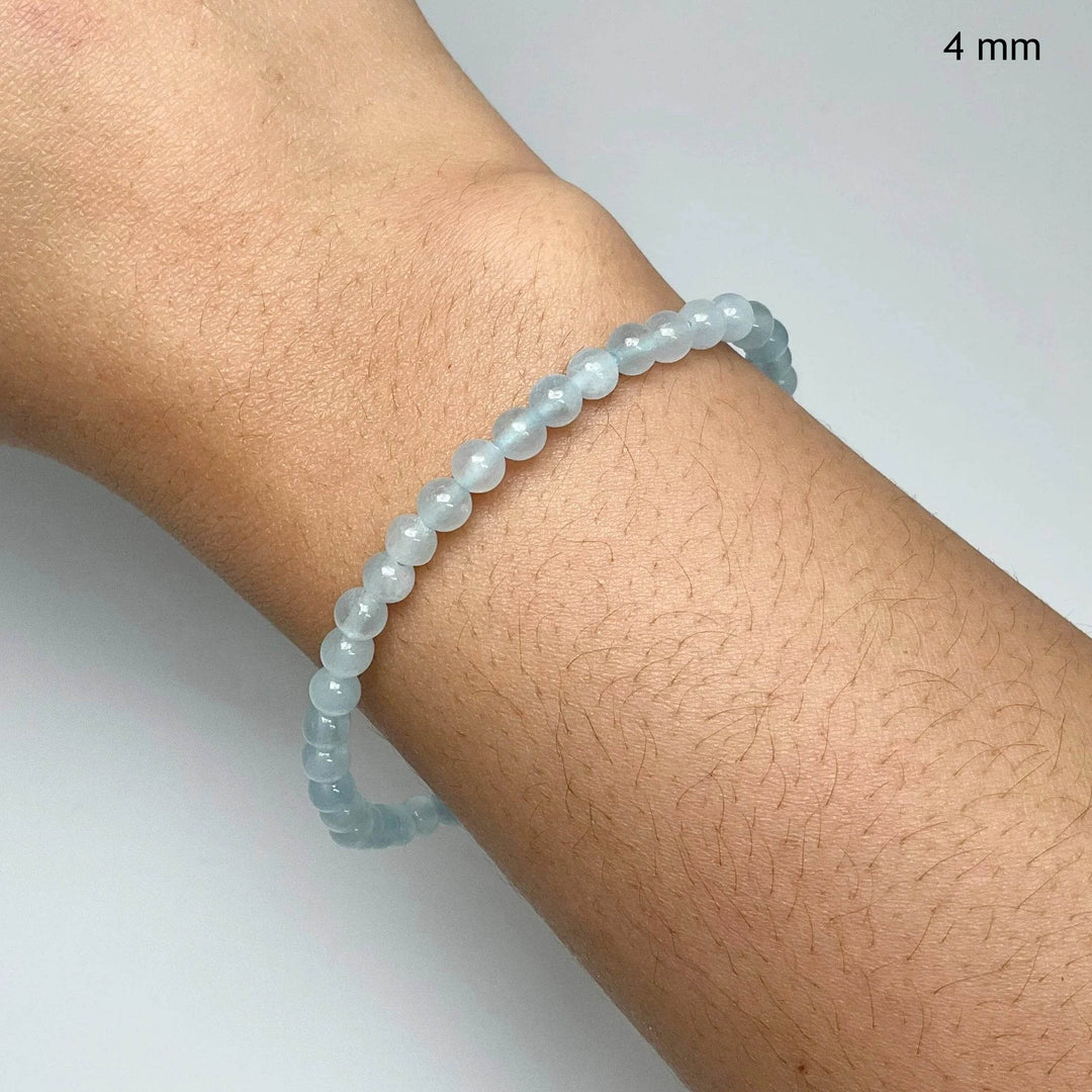 Aquamarine Beaded Bracelet - Rocks and Gems Canada