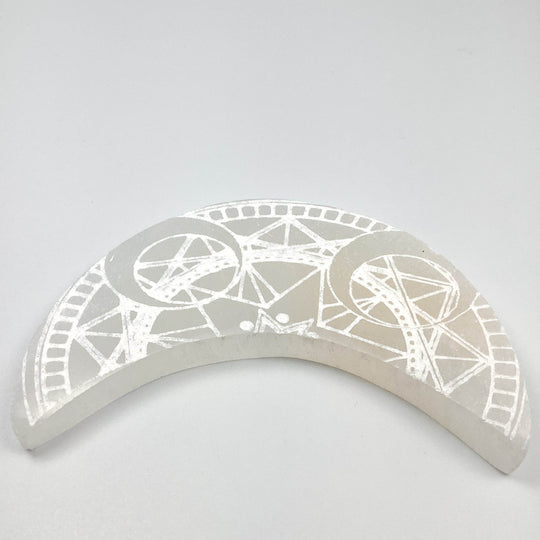 Selenite Etched Half-Moon - Rocks and Gems Canada