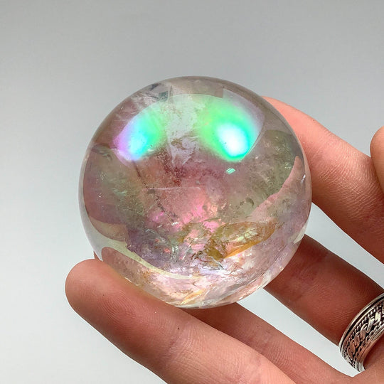 Aura Rose Quartz Sphere - Rocks and Gems Canada
