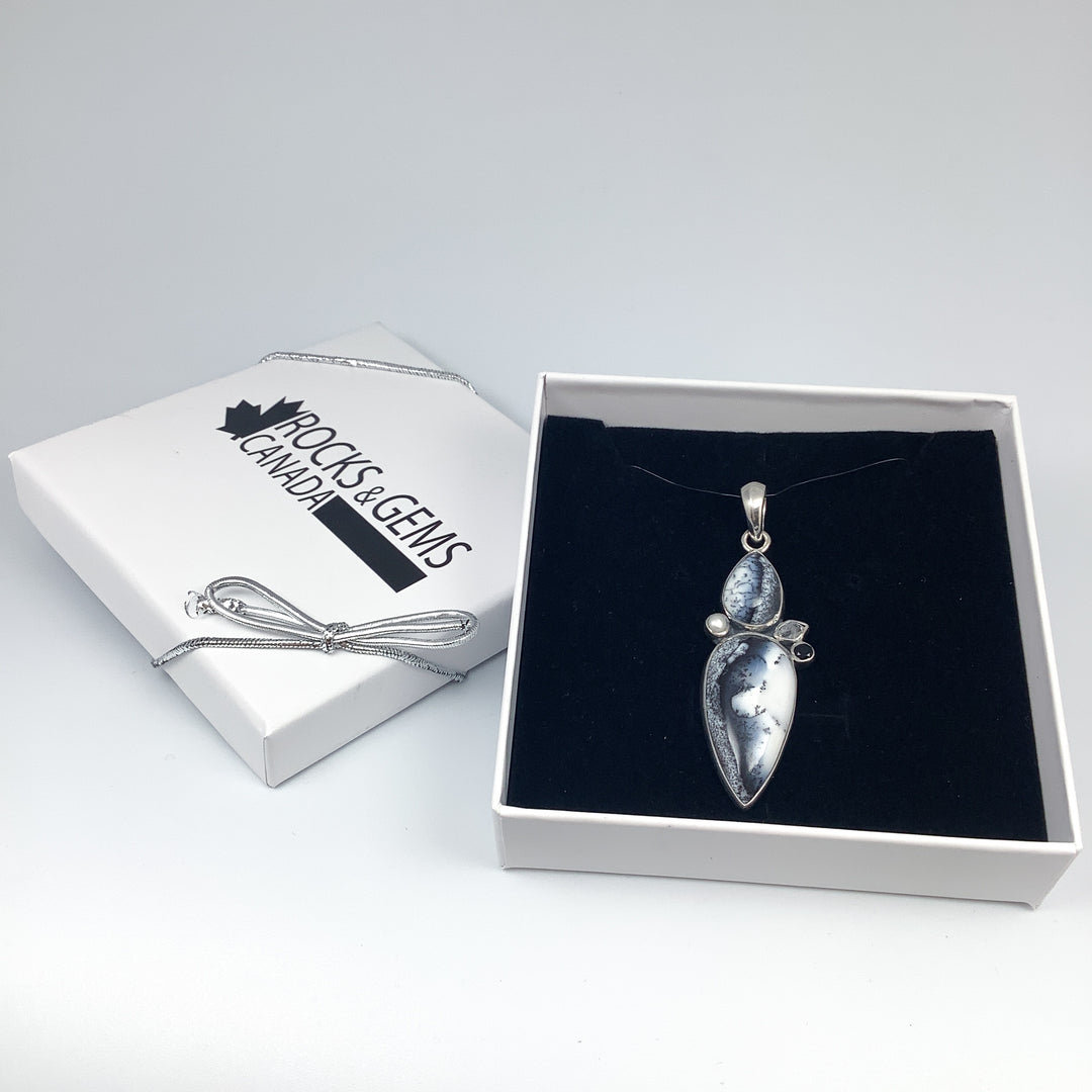 Dendritic Opal Pendant with Multi Stones - Rocks and Gems Canada