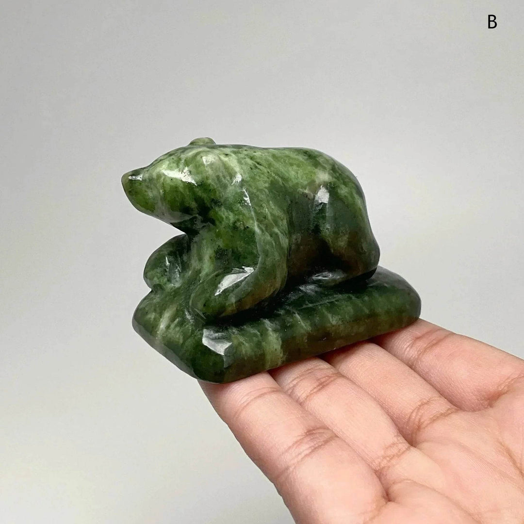 BC Jade Bear Carving - Rocks and Gems Canada