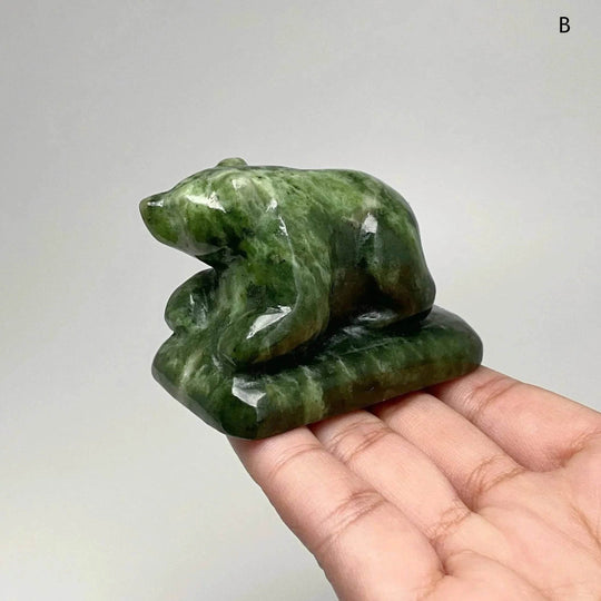 BC Jade Bear Carving - Rocks and Gems Canada