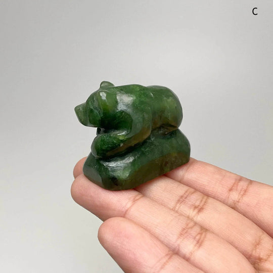 BC Jade Bear Carving - Rocks and Gems Canada