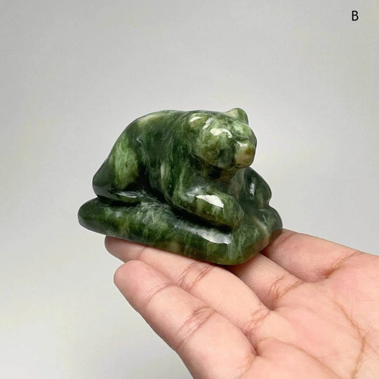 BC Jade Bear Carving - Rocks and Gems Canada