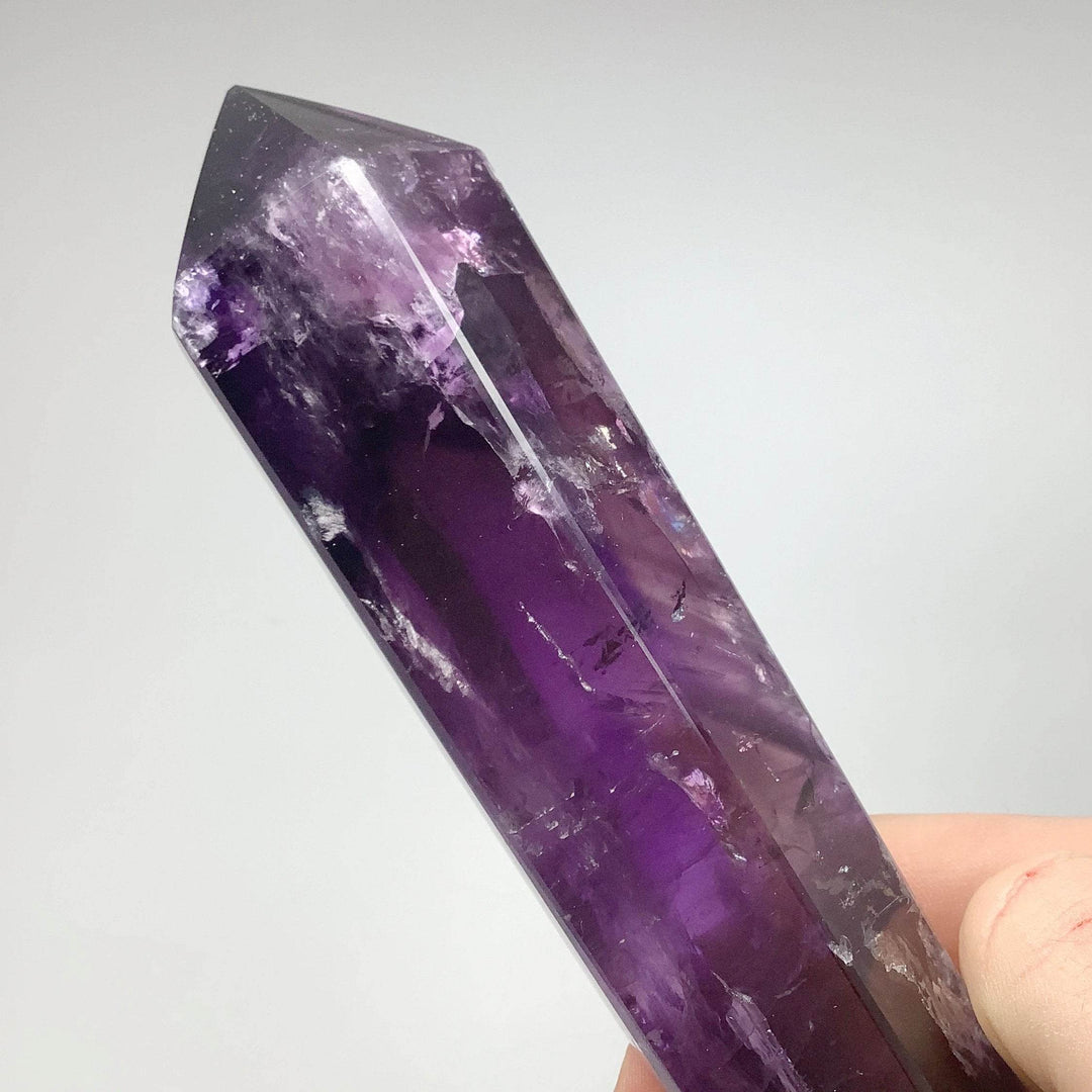Double Terminated Amethyst Point on Stand - Rocks and Gems Canada