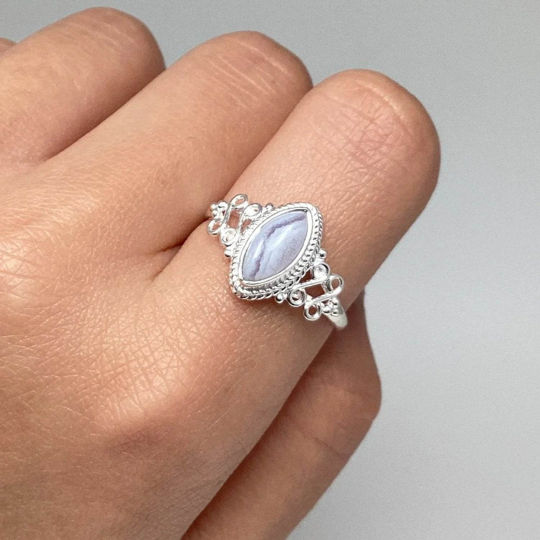 Blue Lace Agate Ring - Rocks and Gems Canada