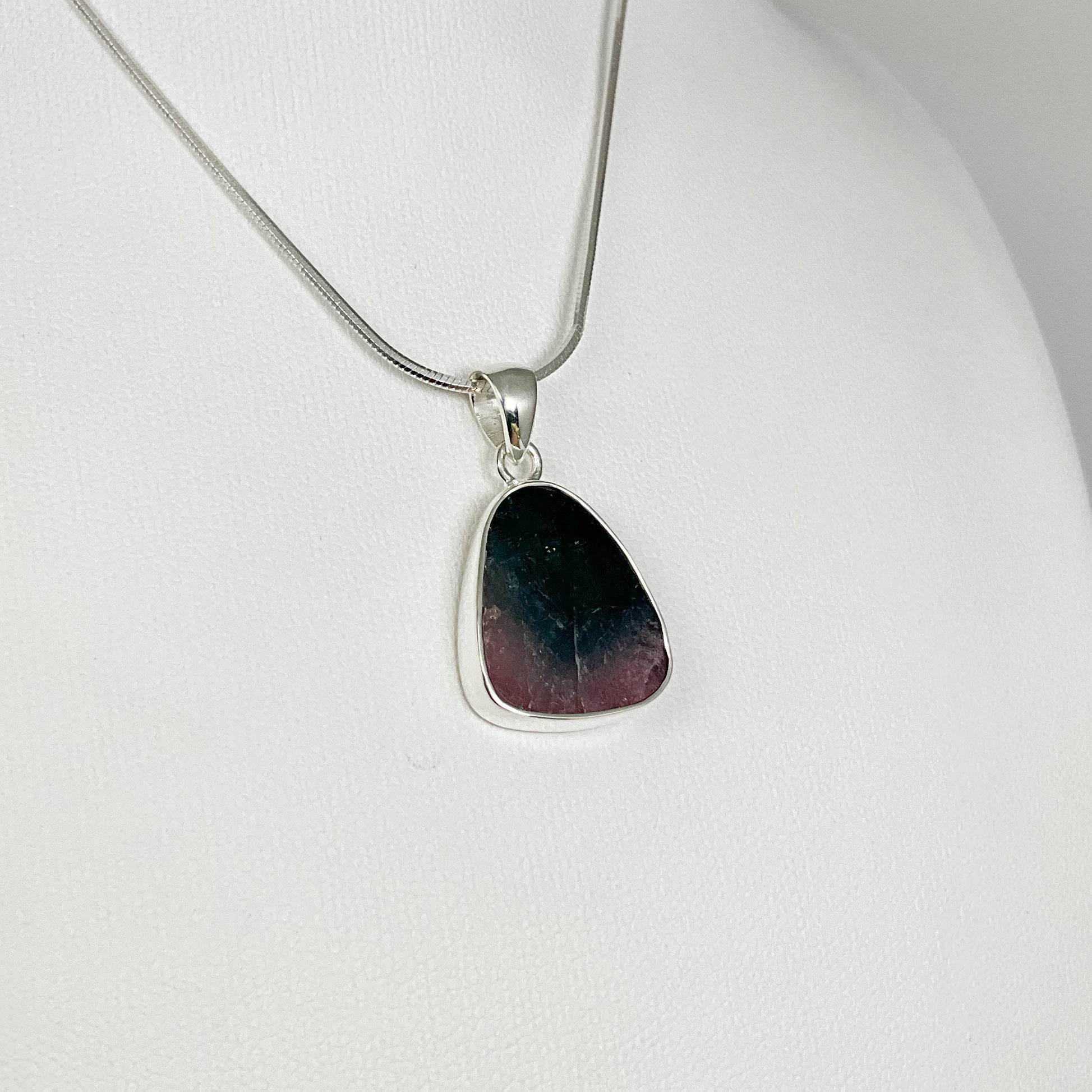 Blue and Pink Mixed Tourmaline Pendant - Rocks and Gems Canada