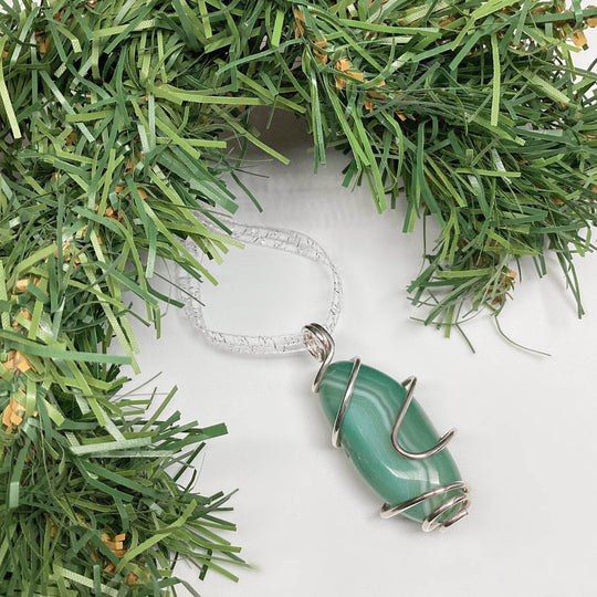 Wire Wrap Gemstone Christmas Ornament - Rocks and Gems Canada
